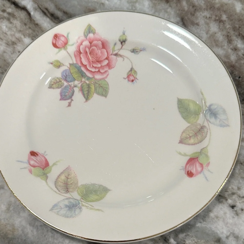 Paden city pottery made USA Floral Rose small Plate Set2